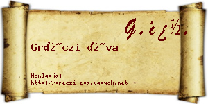 Gréczi Éva névjegykártya